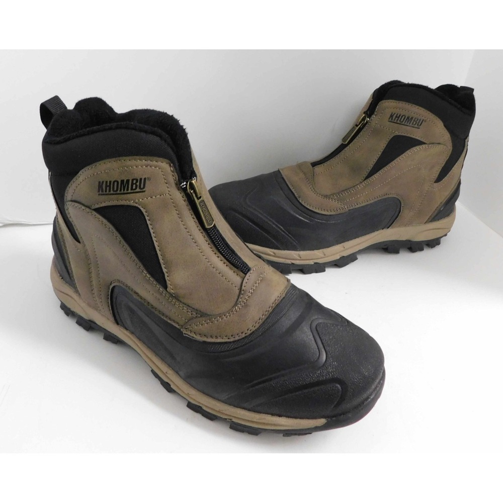 Khombu Men's Cliff Brown Cushioned Winter Boots Zipper Closure sz 11M Never Worn